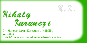 mihaly kurunczi business card